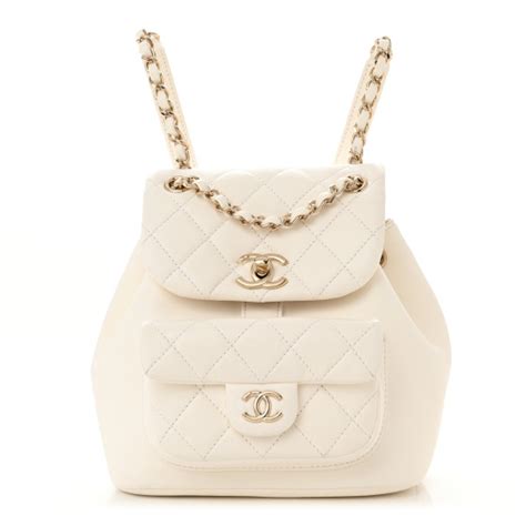 chanel white quilted backpack|Chanel duma backpack price.